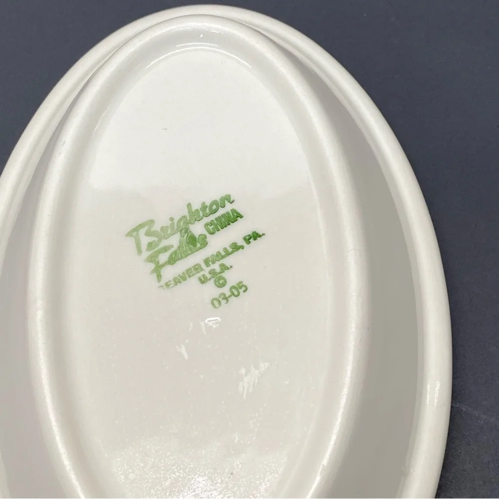 Vintage Brighton Restaurant Ware Oval Stoneware Side Dish Trinket 6.5 in. Soap